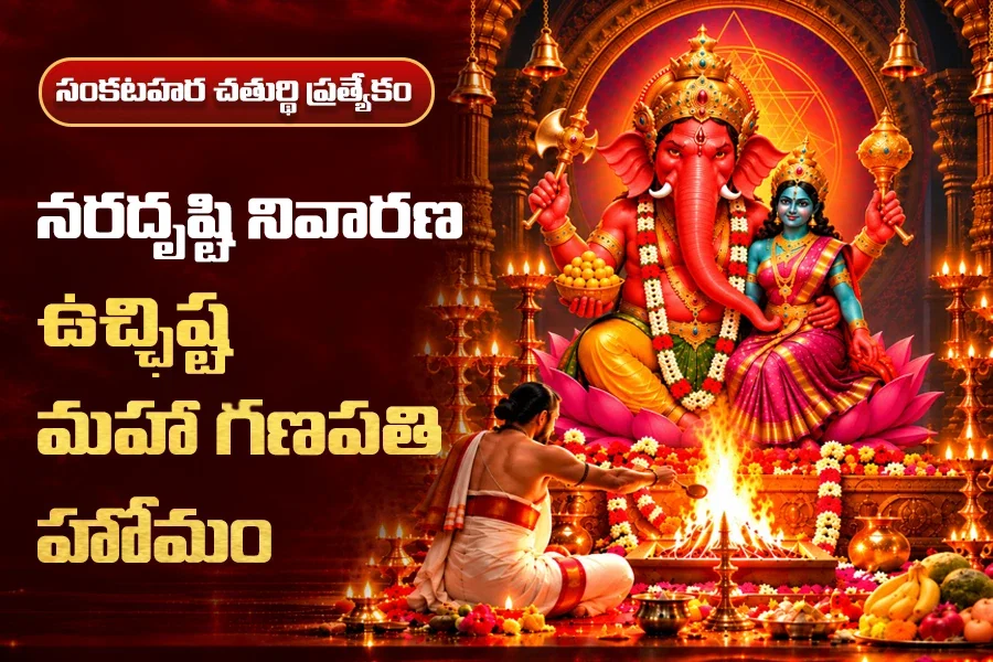 శ్రీ ఉచ్చిష్ట మహాగణపతి హోమం – నరదృష్టి, అసూయ, ప్రతికూలతల నివారణ శాంతికారక హోమం