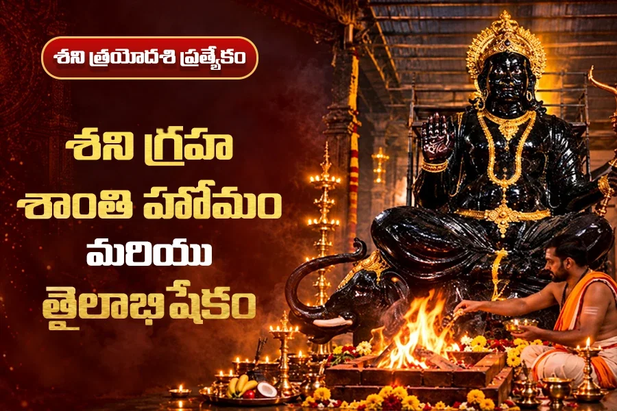 ఏలినాటి శని ప్రభావాల శాంతి కోసం శని తైలాభిషేకం మరియు శని గ్రహ శాంతి హోమం
